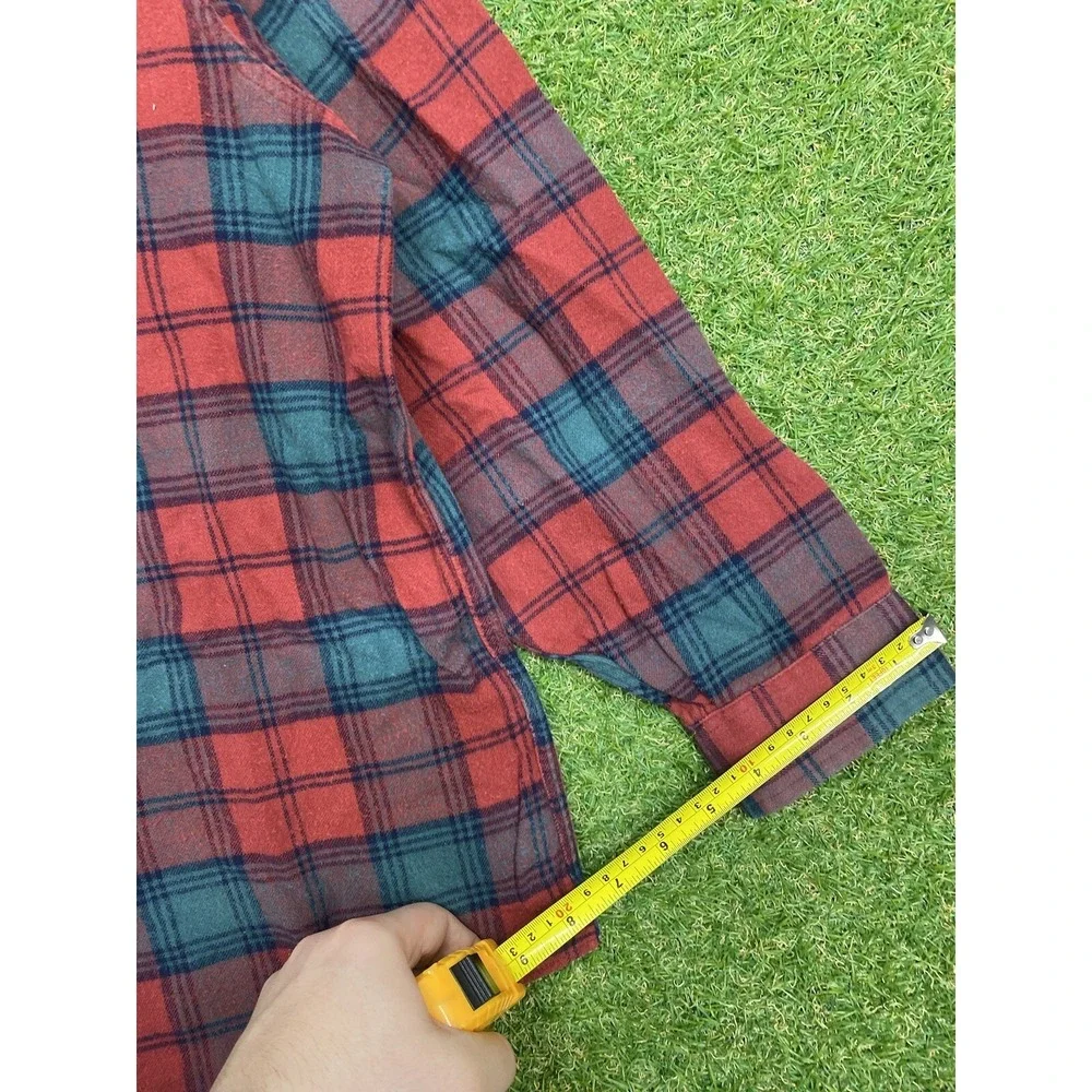 Vintage LL Bean Flannel Button Up Shirt Womens 16 Long Sleeve Plaid Outdoor Y2K